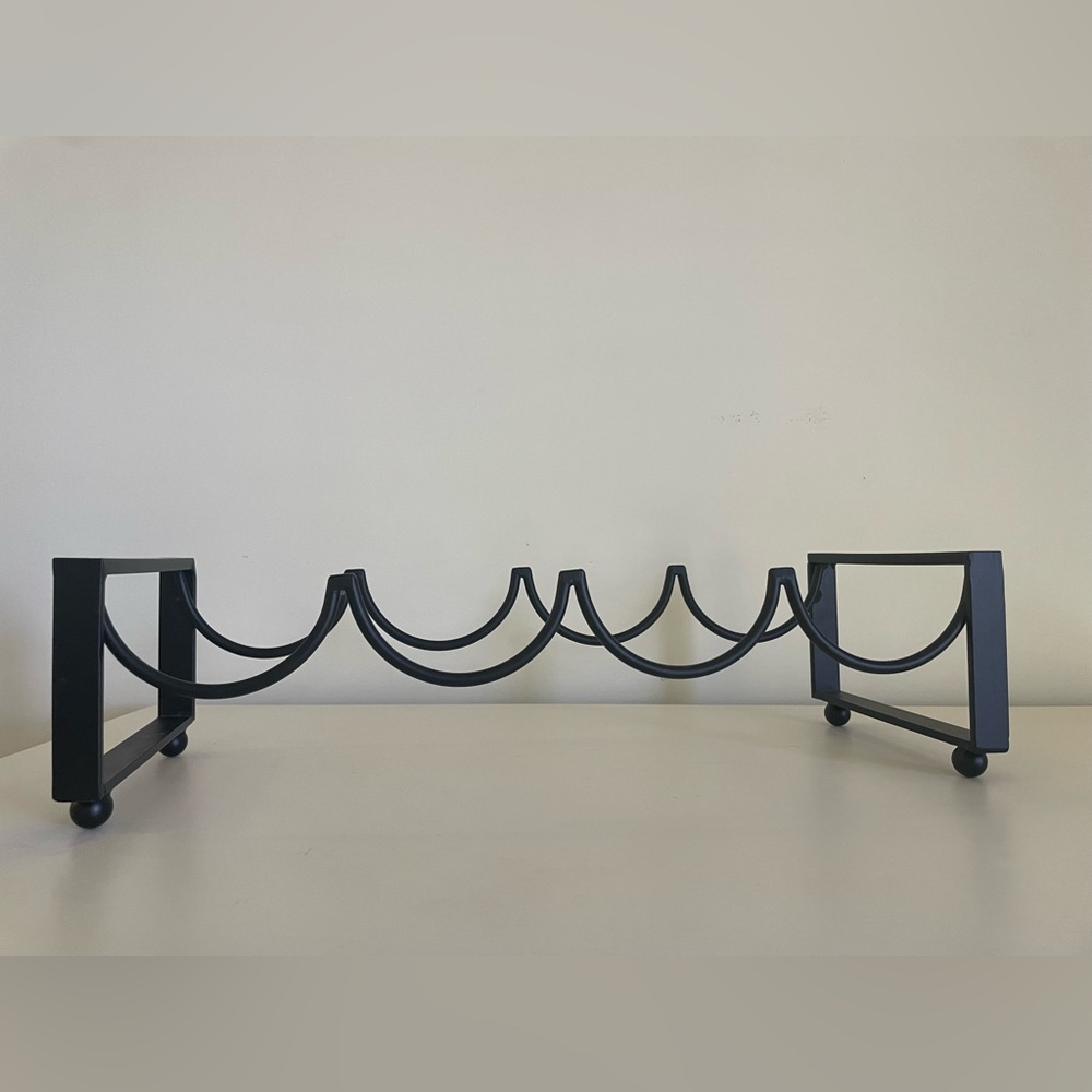 Black Stackable Stainless Steel Wine Rack Metal